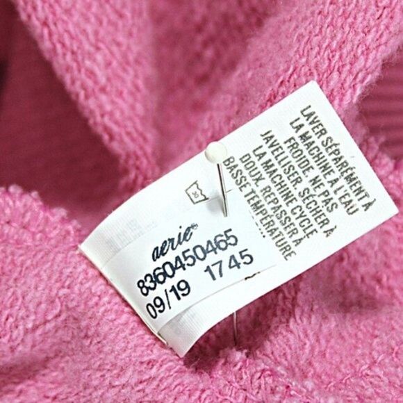 American Eagle Hoodie Sweatshirt Pullover Faux Fur Lined Pink Women’s Small - Picture 9 of 9